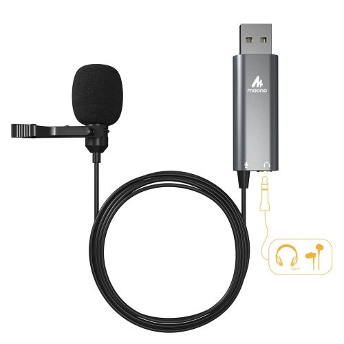 Micrófono Lavalier Maono de Solapa cuenta con un conector USB (AU-UL20)