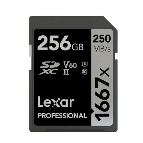 Memoria Lexar 256GB SDHC 1667X SDXC UHS-II C10 U3 V60 Velocidad 250MB/S ...