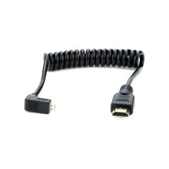 Cable Espiral Átomos Micro HDMI a HDMI, Angulo Derecho 30cm.