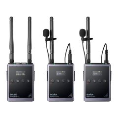 Sistema de Micrófono Godox Inalámbrico Lavalier WMicS1 Pro Dual UHF (2 Personas) WMICS1PRO KIT2