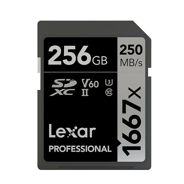 TARJETA DE MEMORIA 256GB SDXC UHS-II C10 U3 V60 1667X VELOCIDAD 250MB/S